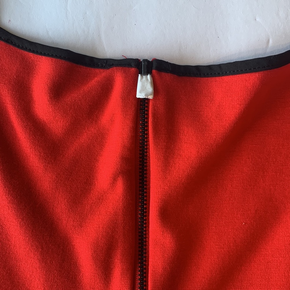 Narciso Rodriguez for Design Nation Red/Black form-fitting Knit Stretch Dress - Picture 12 of 12
